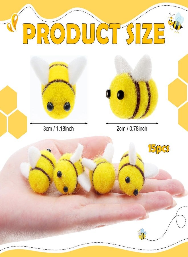 HEALLILY Bees for Crafts, 30Pcs Felt Bee Decorations, Cute Wool Mini Bees, Plush Craft Bee Decor for Baby Shower Tiered Tray Decoration Party Favors DIY Craft Decorations Jewelry Accessory Supplies - Image 2